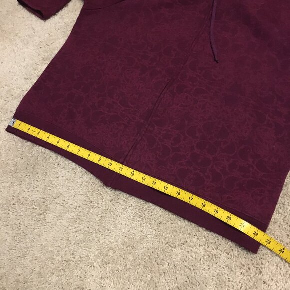 Hanes Burgundy Rococo Print Drawstring Sweater Hoodie - Picture 14 of 16